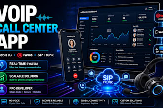 build webrtc real time call center app, twilio voip softphone app, sip trunk
