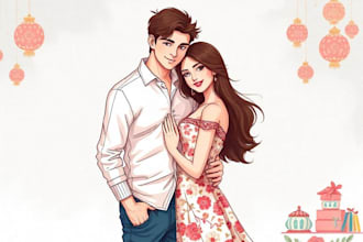 make couple portrait illustrations