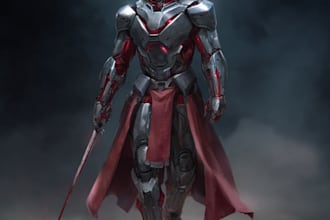 create scifi, fantasy, superhero character design