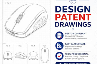 draw high quality design patent drawings