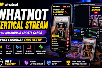 set up professional whatnot auction stream for card sellers