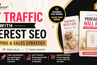 grow your etsy traffic with pinterest SEO, viral pins and sales strategy