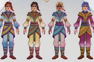 rig dnd 3d character models fantasy character concept art for game and animation