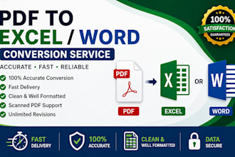 convert PDF to excel, word
