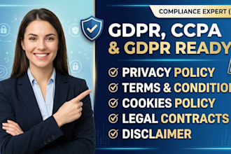 draft gdpr privacy policy, terms and conditions, and legal contracts