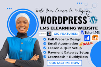 build or design wordpress lms website with learndash and buddyboss