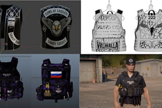 make custom mc kuttes, fivem clothing, gang clothes, vest biker clothing eup ems