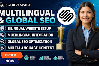 setup squarespace bilingual or multilingual website and optimize for global SEO