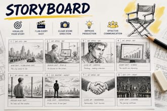 create engaging storyboard for film, animation, ads, and games