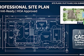 provide permit ready site plan plot plan for hoa approval and cad drafting