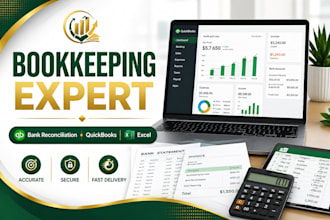 do bookkeeping, bank reconciliation and excel accounting