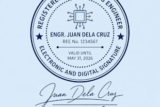 design electronic and digital stamp or seal with signatures