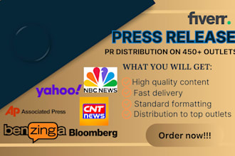 publish and distribute press release on yahoo finance, write yahoo press release