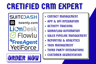 setup suitedash automation flowlu yetiforce twenty crm attio free agent liondesk