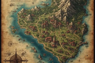 design a high quality custom vintage city map