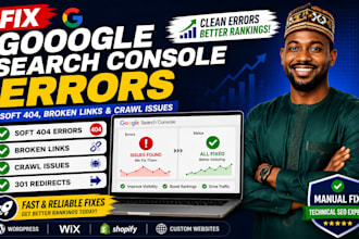 fix soft 404 errors, broken links and crawl issues