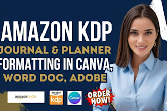 format your journal on canva, and journal interior design for KDP or kindle KDP