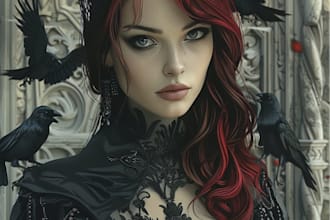 create a beautiful gothic ornamented illustration