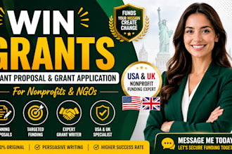 write winning grant proposal and grant application for nonprofit USA UK funding