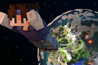 create a cinematic minecraft youtube thumbnail