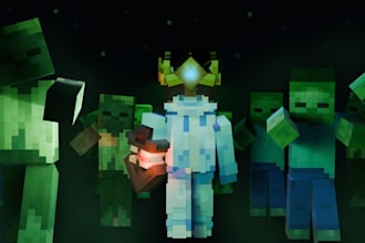 create a cinematic minecraft youtube thumbnail