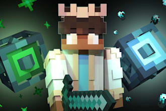 create a cinematic minecraft youtube thumbnail