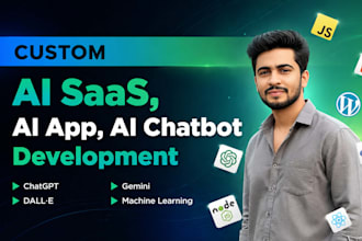 build ai saas website, app, ai chatbot or custom train ai chatbot