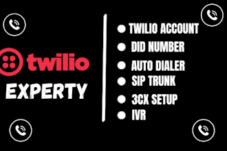 setup upgrade twilio telnyx account, sip trunk, did number, auto dialer
