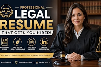write ats legal resume, attorney resume, lawyer CV, cover letter and linkedin