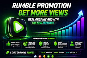 do organic rumble video promotion, rumble subscribers,rumble views