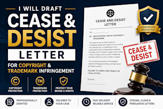 draft a cease and desist letter for copyright and trademark infringement