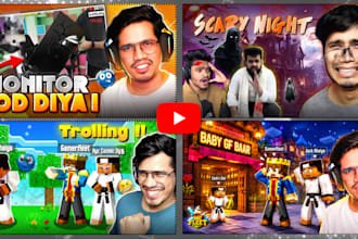 design engaging youtube thumbnails for gaming, anime and all niches