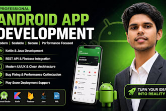 develop android app in java or kotlin with clean architecture