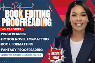 do nonfiction book editing, proofread and format fantasy, children book editor