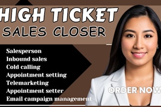 b2b b2c high ticket sales closer appointment setting cold calling victual assist