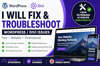 fix any wordpress divi 4 or 5 layout, CSS or mobile issue