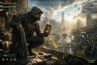 create a high end open world survival game with advanced shooting mechanics