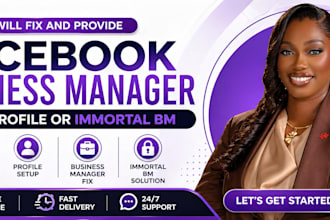 fix and provide facebook business manager with profile or immortal bm