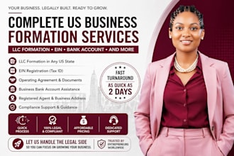 form US llc, register ein, open business bank account, full setup