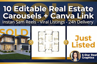 design real estate canva carousels for instagram reels