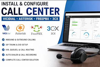 setup voip, freepbx, 3cx, zoiper, asterisk, magnus billing and issabel for you