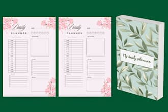 design daily planner, journal or KDP interior in canva