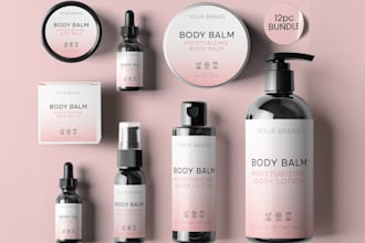 design peptide vial label, cosmetic packaging and product label with 3d design