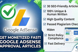 write 30 SEO friendly articles for google adsense approval