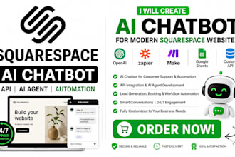 create ai chatbot for mordern squarespace website api ai agent automation