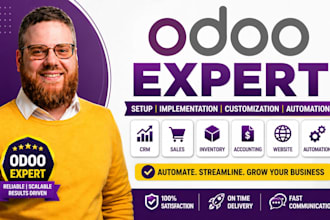 setup odoo erp, CRM implemantation, customization and automation