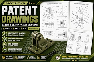 produce any kind of patent drawings including utility and design,patent drafting