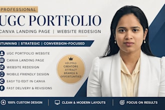 design ugc portfolio, canva landing page, redesign canva ugc portfolio website