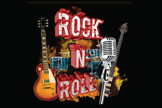 design a vintage rock band logo with retro and grunge style