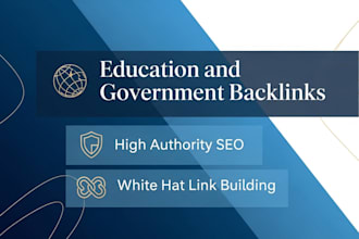 provide high quality education and government SEO backlinks service